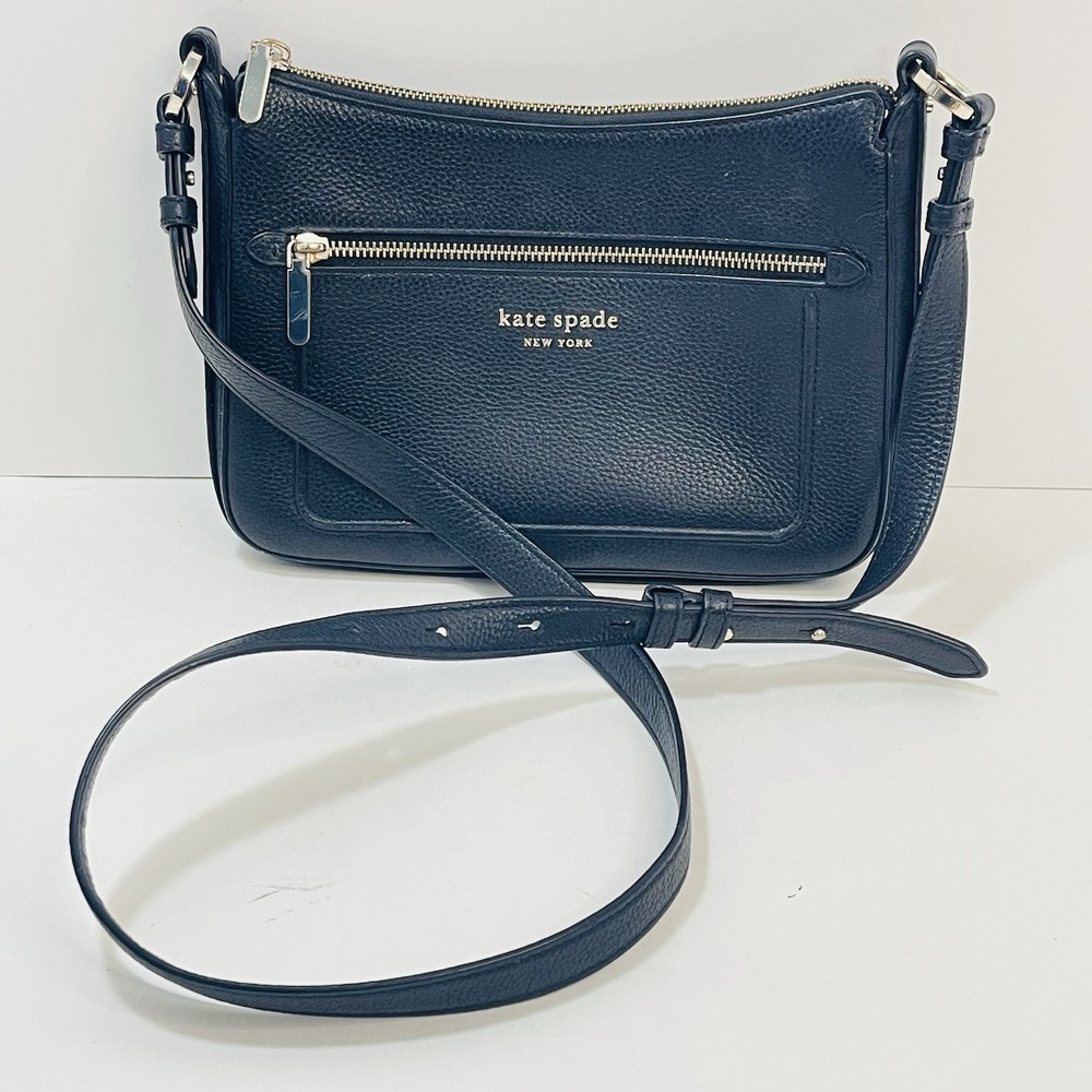 Kate Spade Hudson Medium Leather Crossbody Bag‎ Pebbled Black